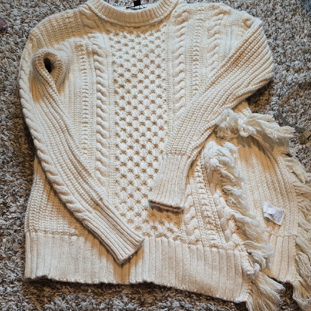 J. Crew Cream Cable Knit Sweater